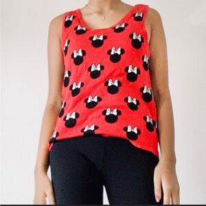 Disney Minnie Mouse Red Knit Tank Sweater | Size XL | Holiday Festive